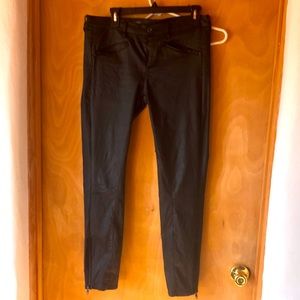 Madewell black waxed moto jeans zippered ankle size 29